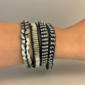 Cuff Braclet Beaded Woven Braided Strap Magnetic Closure